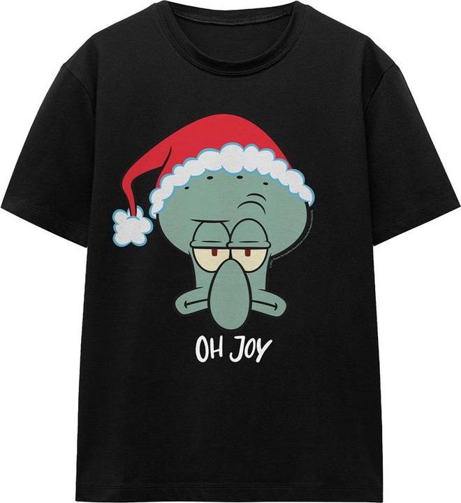 Actual product image Spongebob Squarepants Unisex Adult Joy Squidward Christmas T-Shirt (XXL)