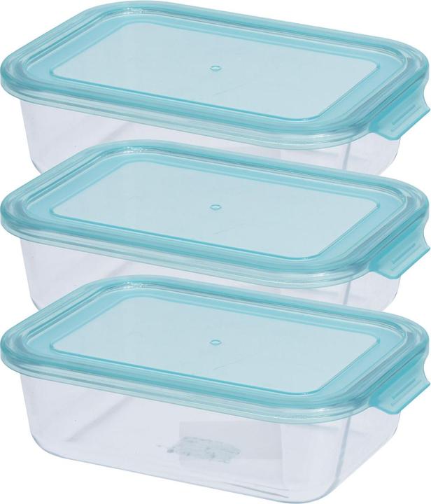 Actual product image Excellent Houseware Food storage jar made of borosilicate glass, large, storage bowl, 1040 ml, set of 3 (1.04 l)