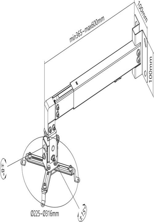 Produktbild SpeaKa Professional SP-PWM-100 Beamer-Wandhalterung Drehbar Wandabstand (max.): (Wand)