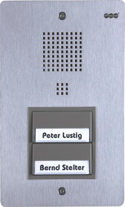 Actual product image Auerswald TFS Dialog 302 / 2 push-buttons / stainless steel / for flush-mounting/operation on analogue (Cable)