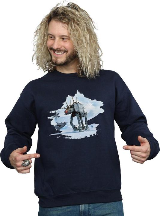 Actual product image Star Wars Mens Christmas AT-AT Reindeer Sweatshirt (XXL)
