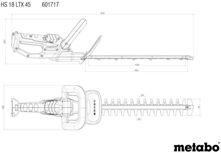 Immagine prodotto Metabo HS 18 LTX 45 da solo (Tagliasiepi a batteria)
