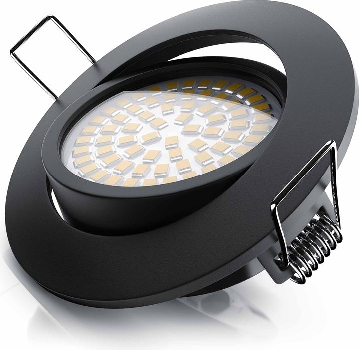 Produktbild Brandson LED Deckenspot, dimmbar & schwenkbar, Einbaustrahler, Aluminium Einbauspot, Einbauleuchte, schwarz (350 lm)