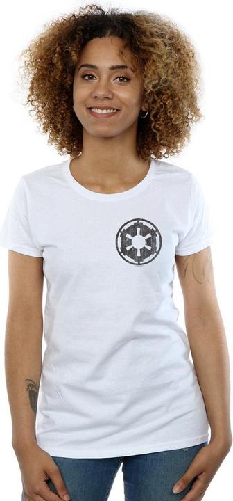 Immagine prodotto Star Wars The Mandalorian Galactic Empire Insignia Breast Print Maglietta Donna (XL)