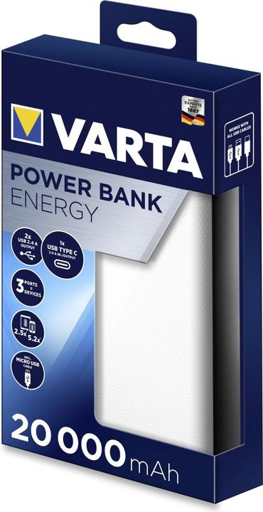 Image du produit Varta Energy 20000 (20000 mAh, 15 W, 74 Wh)