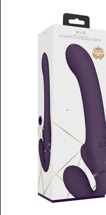 Produktbild Shots Ai - Dual Vibrating & Air Wave Tickler Strapless Strapon