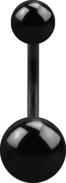Produktbild Star Piercing Banane Innengewinde schwarz mit zwei Kugeln (Titan G23, ohne Messing)
