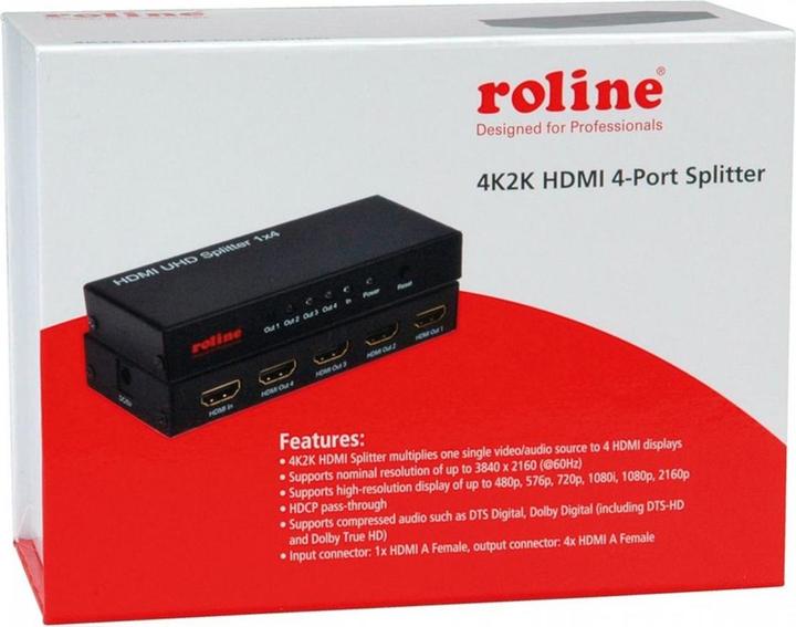 Actual product image Roline 4K HDMI Video Splitter
