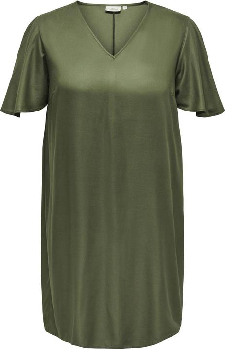 Only Curvy V-Ausschnitt Kleid mit kurzen Ärmeln