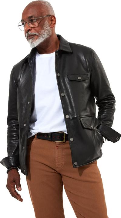 Actual product image Joe Browns Classic Leather Jacket with Vintage Check Lining (XXL)