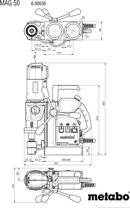 Actual product image Metabo Magnetic core drilling machine