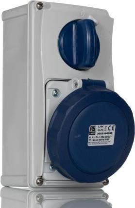 Actual product image Rs Pro IP67 Blue Wall Mount 2P + E Vertical Indust (32 A)