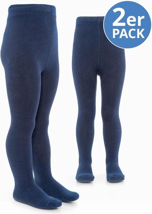 Actual product image La Loona LaLoona baby tights tights 2-pack - Navy - (50/56)