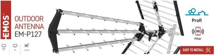 Immagine prodotto Emos J0907 (Antenna yagi, 25 dB, LTE, DVB-T / -T2)