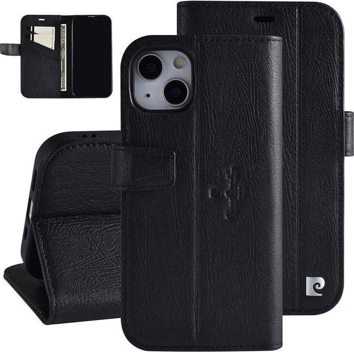 Produktbild Pierre Cardin Hülle iPhone 13 - Echt Leder Book Case schwarz & 3 Kartenfächer No.182 (Apple iPhone 13)