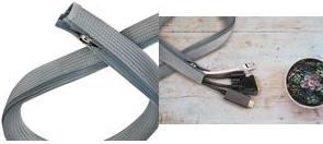 Produktbild LogiLink Kabelschlauch mit Reißverschluss, 1,0 m, grau aus Polyester, abrieb-, zugfest und verformungsbeständ (Kabelschlauch, 100 cm)