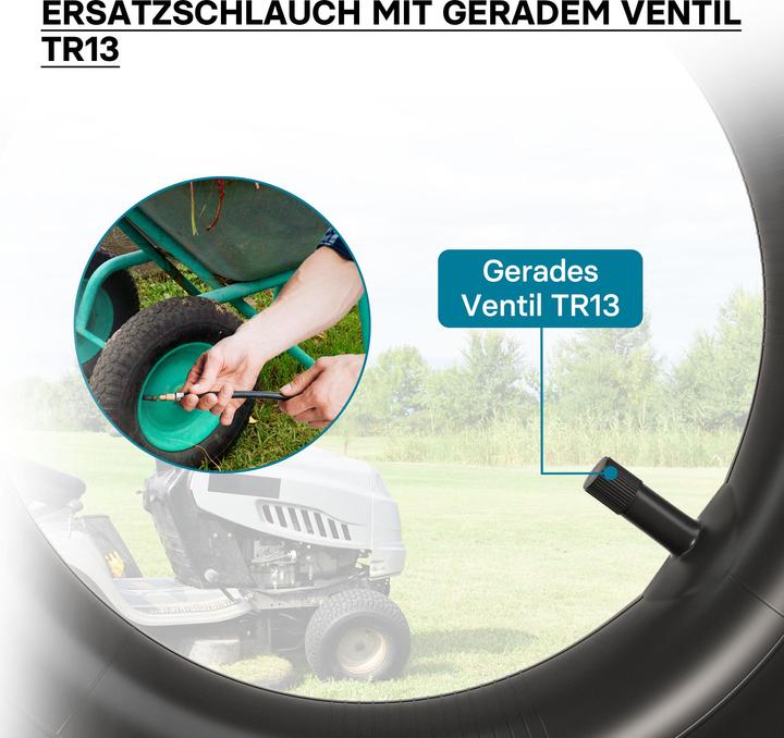 Actual product image Wiltec Standard inner tube for wheelbarrow size 400x100 4.00-8