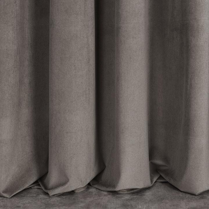 Actual product image Eurofirany Velvet curtain MILO with fine textured pattern, weight 200 g/m2, ash colour, 140 x 300 cm, (140 x 300 cm)