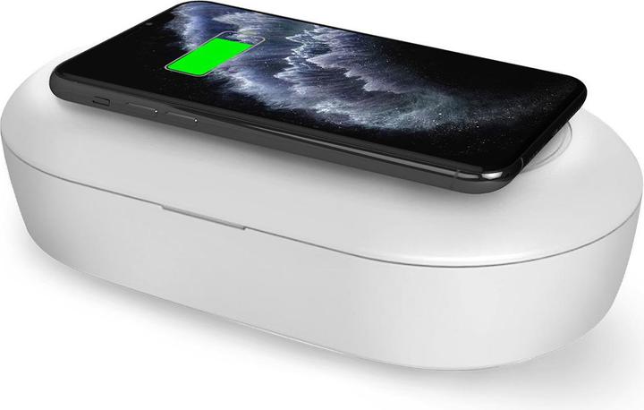 Actual product image SBS UV Disinfection Box & Wireless Charger/Inductive Charging Station 10W, White