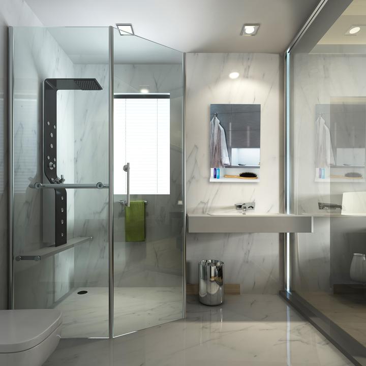 Image du produit Relaxdays Armoire de Toilette 1 Porte Miroir Prise (35 x 12 x 55 cm)
