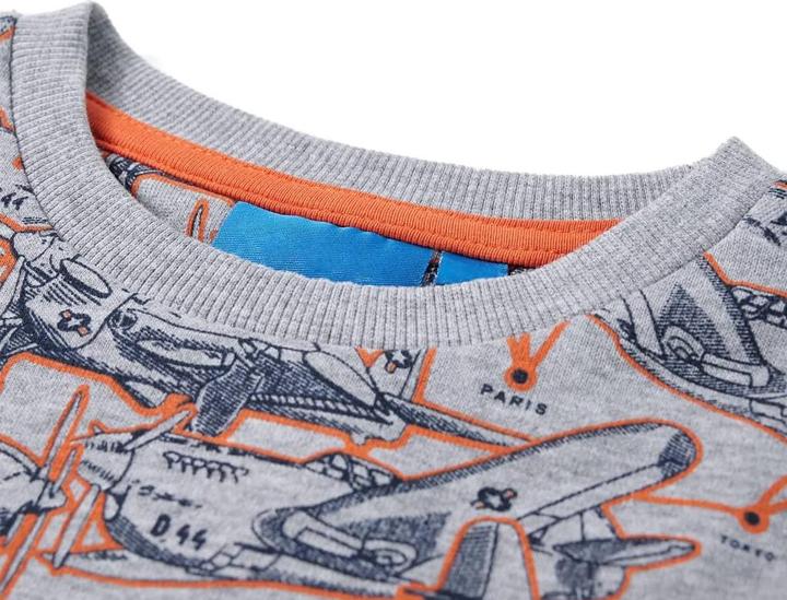 Actual product image VidaXL Children's sweatshirt grey melange 140,Material: 85 % cotton (140)