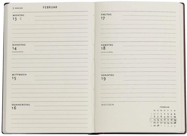 Produktbild Paperblanks PAPERBLAN Agenda Michelangelo Mini 25/26 DD0530-9 1W/2S 18M DE HOR HC 9.5x14cm (9.5 x 14 cm, Deutsch)