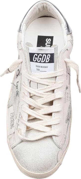 Produktbild Golden Goose super star sneakers in leather and suede color white and silver (40)