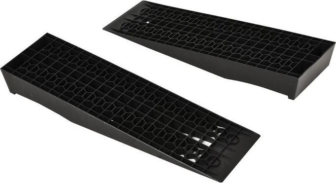 Actual product image Swisshandel24 2 Drive-on ramp, sleeper ramp, kerb ramp, rubber ramps, PP, black, 70 x 20 x 8 cm