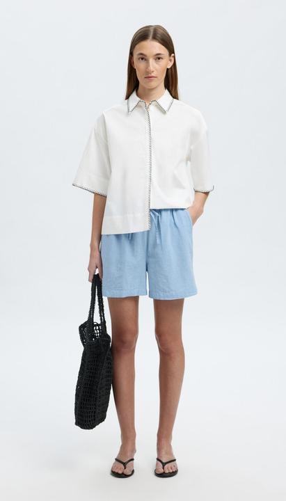 Actual product image Selected Femme Mid Waist Shorts aus Leinengemisch (40)