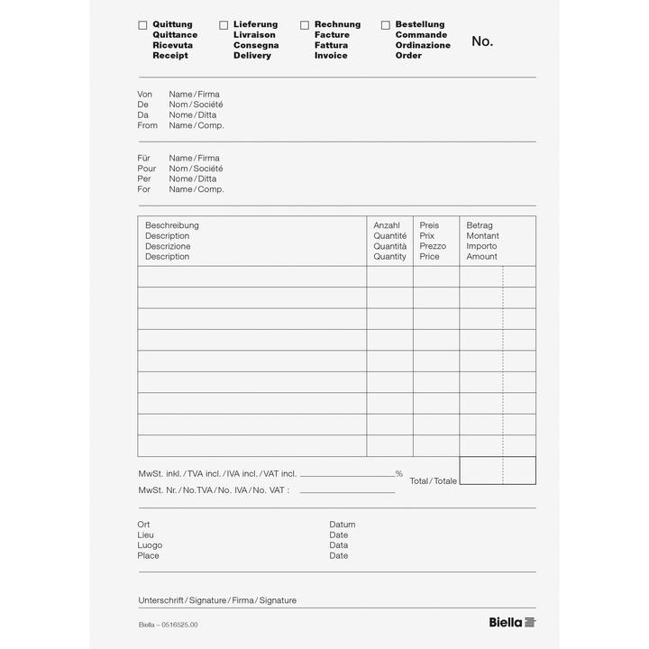 Image du produit Biella Bloc-notes autocopiant (50 x)