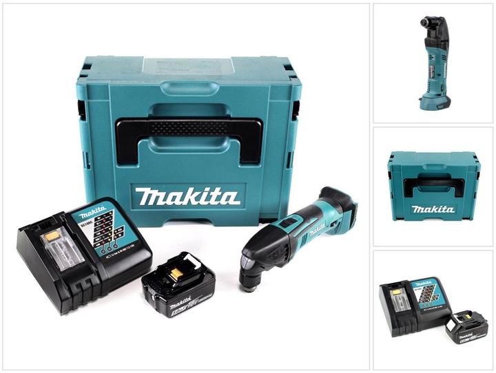 Makita DTM 50 RT1J 18V Li-Ion Akku Multifunktionswerkzeug im Makpac + 1x BL 1850 B 5,0 Ah Akku + 1x