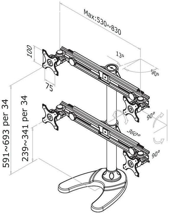 Immagine prodotto Neomounts Fpma-D700ddd4 (Tavolo, 30")