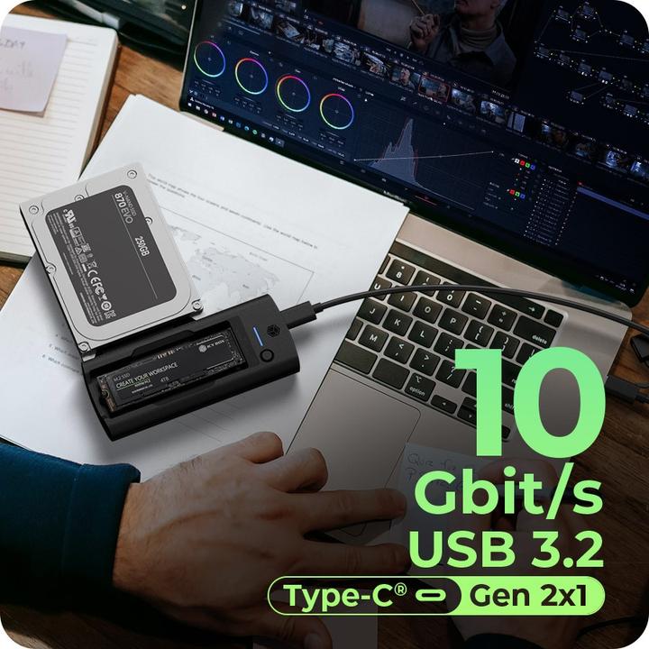 Produktbild Icy Box DockingStation für NVMe M.2 SSD & SATA Laufwerke IB-180MS-C31