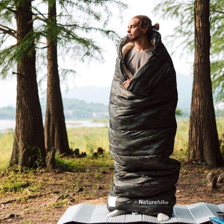 Produktbild Naturehike Warmy square with hat warming cotton sleeping bag M300/Grey/right