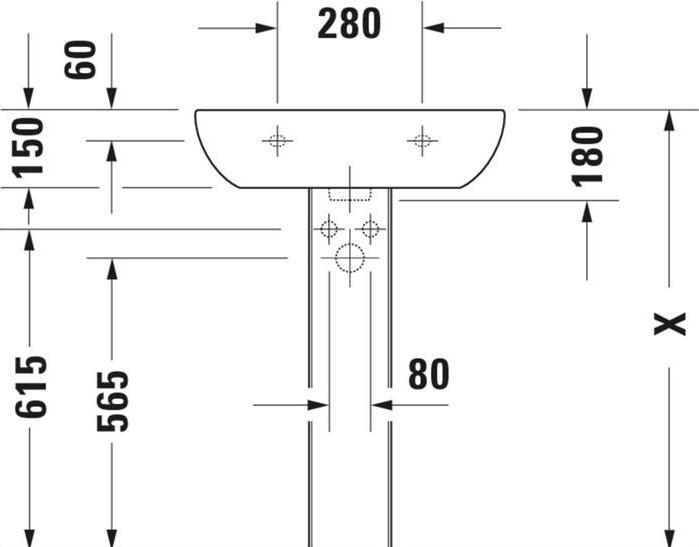 Actual product image Duravit Washbasin D-Code 60 cm white 2310600000 (460 mm, 600 mm)