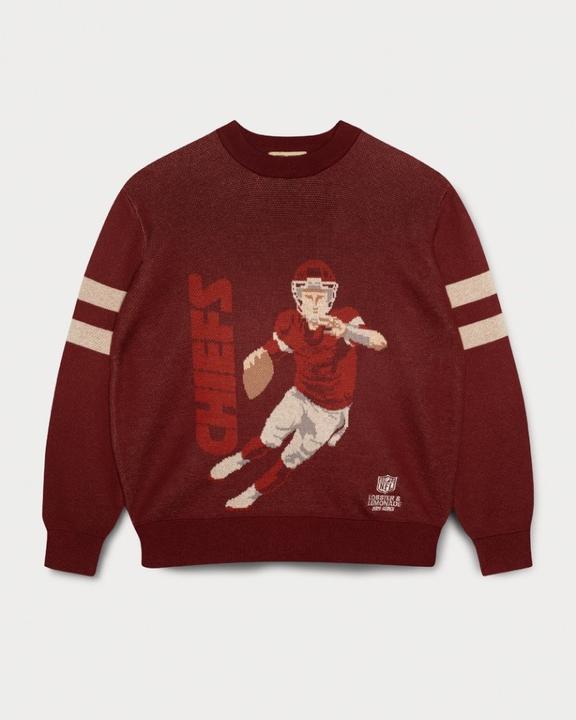 Actual product image Lobster & Lemonade Kansas City Chiefs QB 81 Knit Sweater maroon L (L)