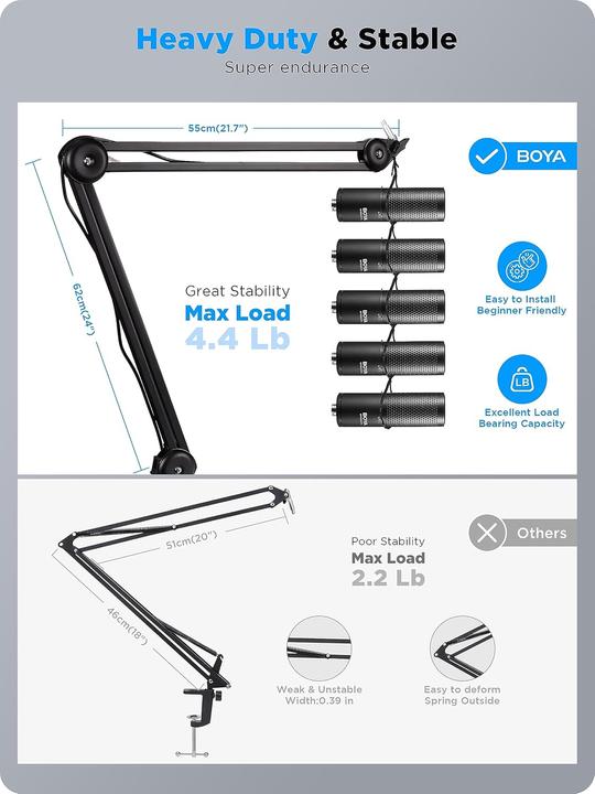 Image du produit Boya BY-BA20 - bras pivotant pour microphone