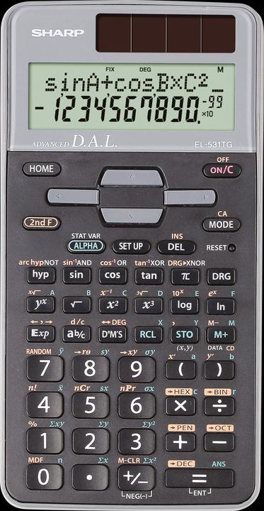Actual product image Sharp School calculator EL-531 TG-GY, colour: grey (Batteries)