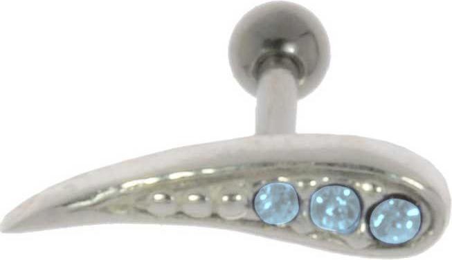 Bijouteria Ohrpiercing (Chirurgenstahl 316L, Kristall, Messing mit Silberbeschichtung)