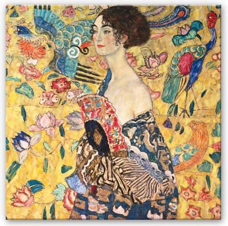 Immagine prodotto Trenddeko Klimt - Signora con ventaglio (50 x 50 cm)