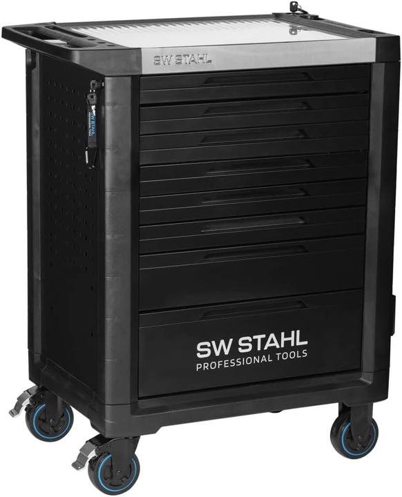 Actual product image SW-Stahl Z3111 Professional workshop trolley TT801 black I 8 drawers I 5 drawers filled I 341 parts (341 x)