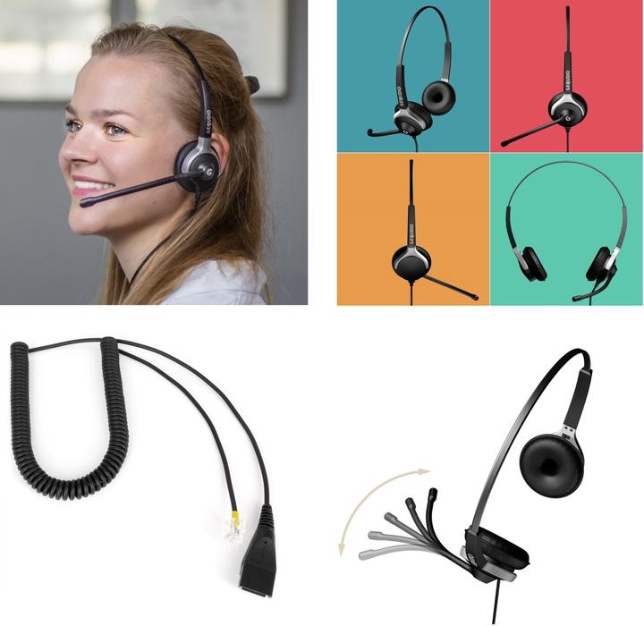 Actual product image Gequdio GX5+ IP phone set with mains adapter & headset