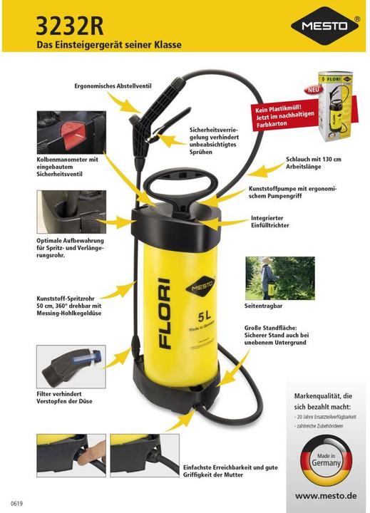 Actual product image Mesto Flori pressure sprayer (5 l)