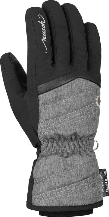 Actual product image Reusch Ladies Lenda R-Tex Xt Gloves, Black/Grey Melange, 7.5 (7.5)