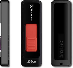 Actual product image Transcend USB stick 256GB JetFlash USB3.1,Pen Drive,Capless,black (256 GB, USB 3.2)