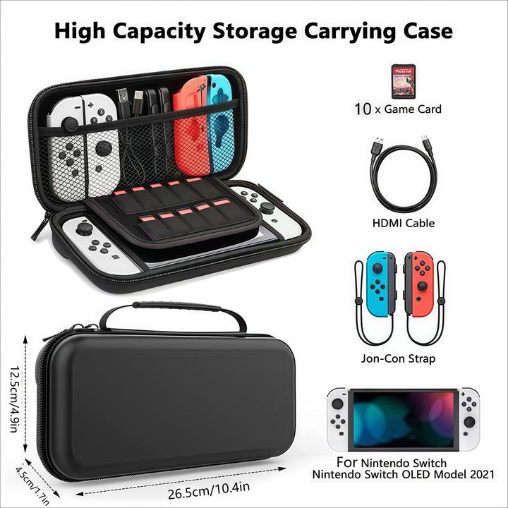 Image du produit PhoneLook Étui de transport boîte de protection pour Nintendo Switch (1ère génération) avec compartiments et v (Switch)