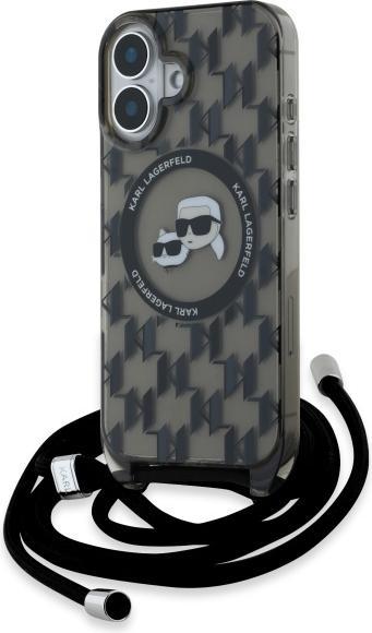 Actual product image Karl Lagerfeld KLHMP16SHCKCKLCK iPhone 16 6.1" czarny/black hardcase IML Crossbody Monogram Karl (Apple iPhone 16)