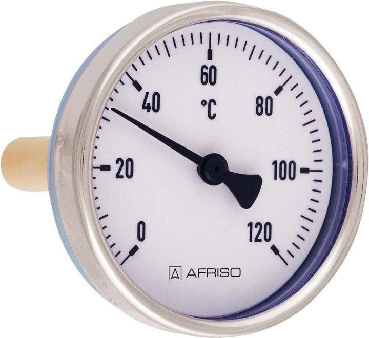 Image du produit Afriso Thermomètre bimétallique. BiTh 80 ST Ax. 0/120 GradC, 40mm, boîtier-d= 80mm