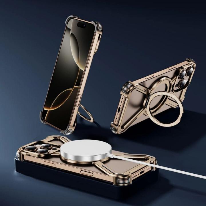 Actual product image Karl Lagerfeld Back panel cover OEM Case TITANIUM Escort for IPHONE 16 desert gold (Apple iPhone 16)