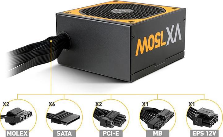 Actual product image Nox Urano VX Bronze Edition Power Supply 750 W 20+4 pin ATX ATX Black (750 W)